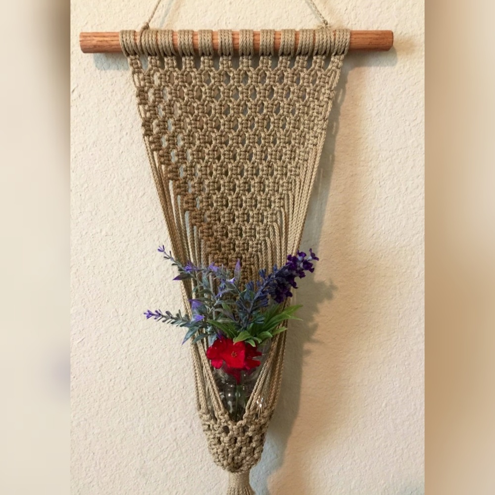 Macrame Wall Hanging with Flowers